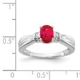 thumbnail image 3 of 14K White Gold Plated Diamond & Ruby Ring Size 7, 3 of 7