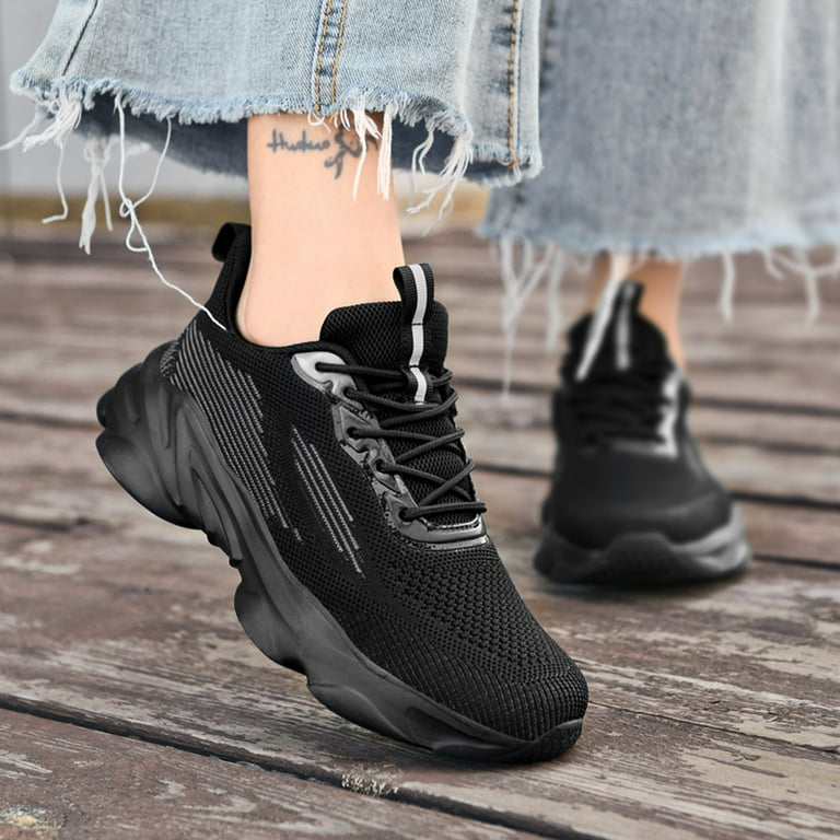 PMUYBHF Leather Sneakers Women Wide Width Leisure Women'S Lace Up Travel  Soft Sole Comfortable Shoes Outdoor Mesh Shoes Runing Fashion Sports