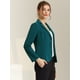 thumbnail image 2 of ChaqueDe Traje De ChaqueElástiCon Cuello De SolaPaOficiDe Trabajo PaMujer Azul Pavo Real XL, 2 of 6