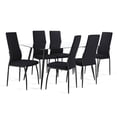 thumbnail image 1 of Juego Comedor 6 Sillas Mesa De Vidrio Templado Luna Moderno negro 7, 1 of 9