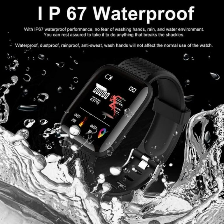 Smart Watch IP67 Swimming Waterproof Smartwatch Fitness Watch Heart Rate Monitor Smart Watches for Men Women Red