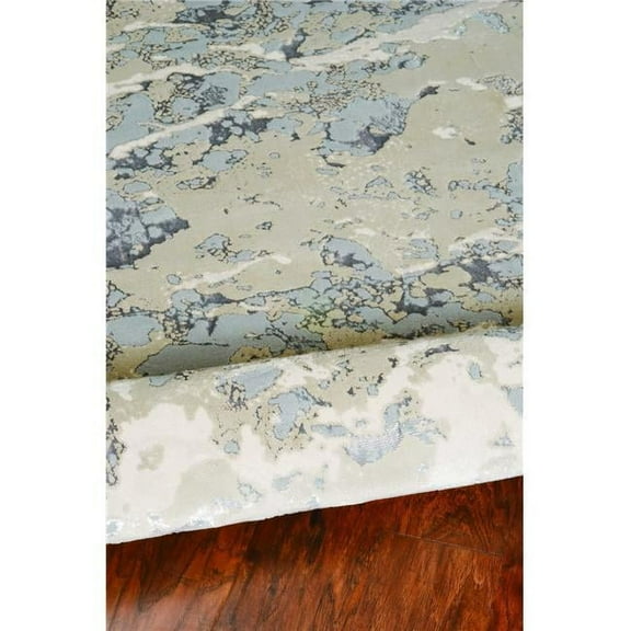 HomeRoots  9 ft. 10 in. x 13 ft. 2 in. Polyester Sand Grey Area Rug