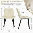 thumbnail image 4 of AVAWING Mid-Century Modern Dining Chairs Set of 4,  Leather Upholstered Leisure, Indoor, Beige, 4 of 6