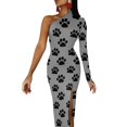 thumbnail image 3 of Dog or Cat Paw Print(s) Half Dleeve Split Dress Dresses gala evening dresses women, 3 of 6