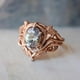 thumbnail image 3 of Anillo de compromiso con diamantes rojos y oro rosa de 18 quilates con incrustaciones de ópalo para mujer, chapado en Europa y América, 3 of 5
