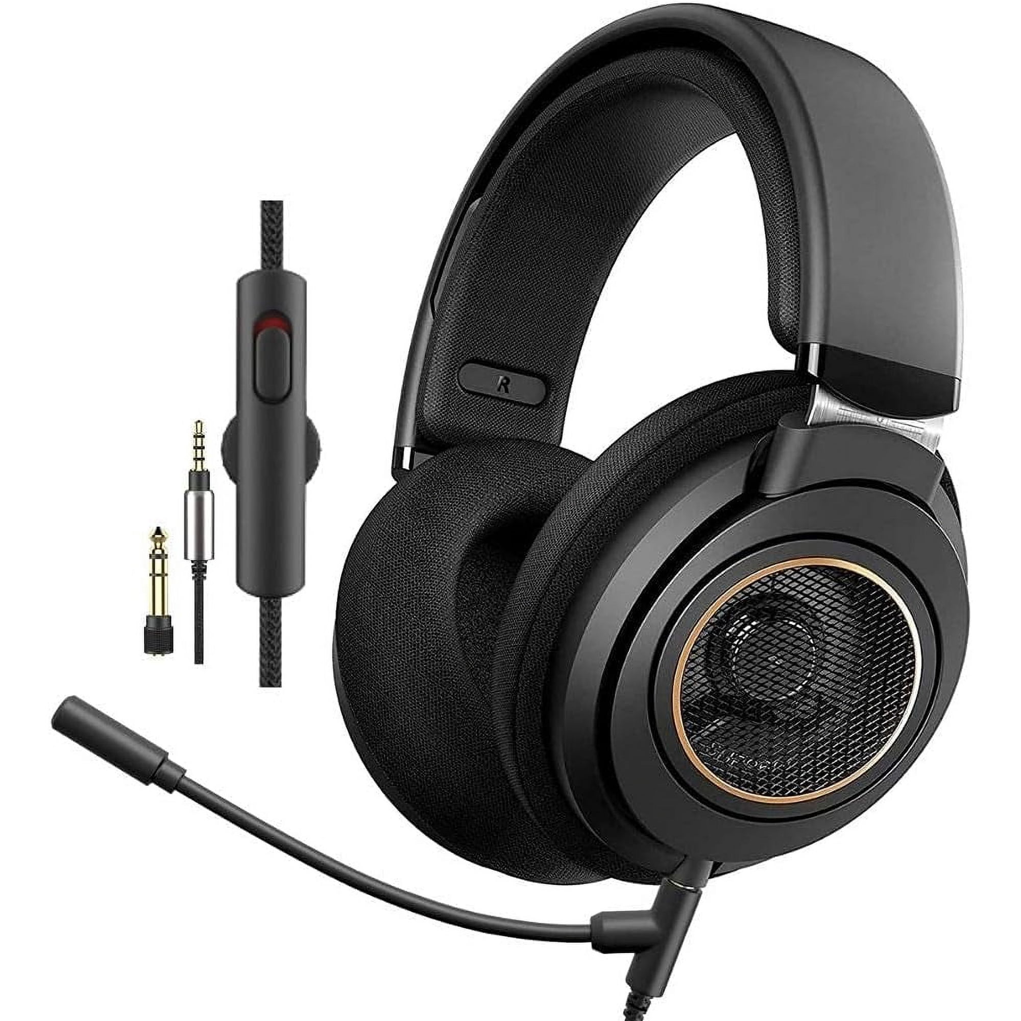 Philips Wired Headphones with Mic Open Back Over Ear Wired Headset SHP9600MB Black