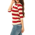 thumbnail image 3 of Dde San Patricio Camisecon mangas de codo pamujer Camisebásiinformal con cuello de barco y corte ajustado Beige S, 3 of 6