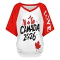 thumbnail image 5 of Soccer Cup 2026 Jersey CANADA Soccer for Women with Colombia Flag Color Block and V Neck Short Sleeves Featuring Breathable Fabric for Game Day Parties Tailgating Events Red S, 5 of 6
