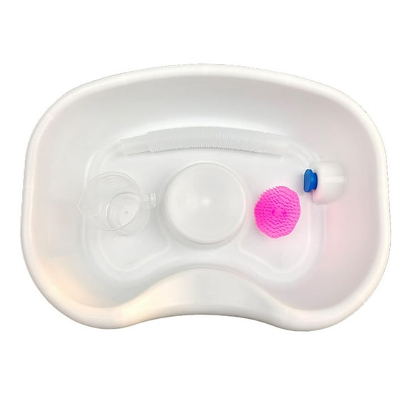 Bandeja para lavar el cabello, lavabo para enjuague, lavabo para champú junto a la cama, cuenco para champú para salón, mesita de noche para el hogar, blanco