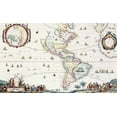 thumbnail image 2 of Danckerts, Cornelis 18x12 Gold Ornate Wood Framed with Double Matting Museum Art Print Titled - Map of The Americas, 1696, 2 of 4