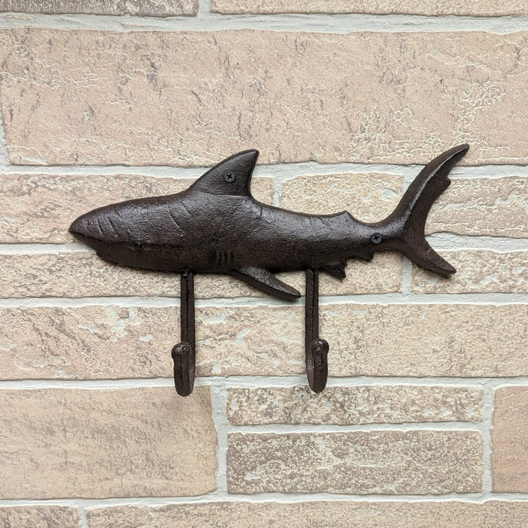 Double Shark Hooks Wall Mount Key Ring Coat Rack Bathroom Towel Hook Beach Decor Double Shark Hooks Wall Mount Key Ring Coat Rack Bathroom Towel Hook Beach Decor