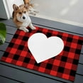 thumbnail image 4 of Valentine's Day Washable Area Rug 2 x 3 ft Red and Black Buffalo Check with Heart , Soft Non Slip Rugs Stain Repellent Indoor Felt Carpet for Living Dining Room Bedroom Home Office, 4 of 9
