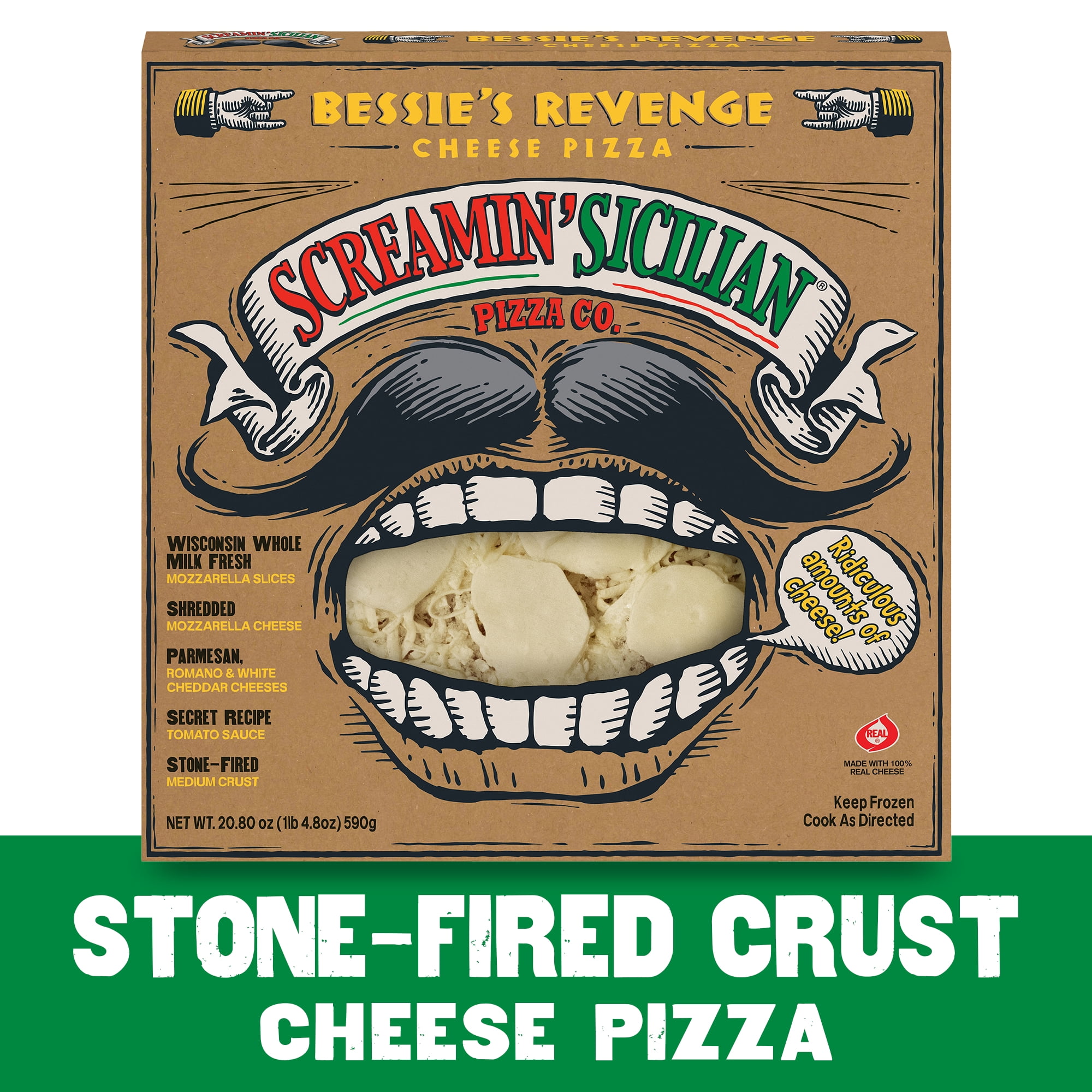 Screamin' Sicilian Original Pizzeria Crust Bessie's Revenge Frozen Cheese Pizza, 20.8 oz