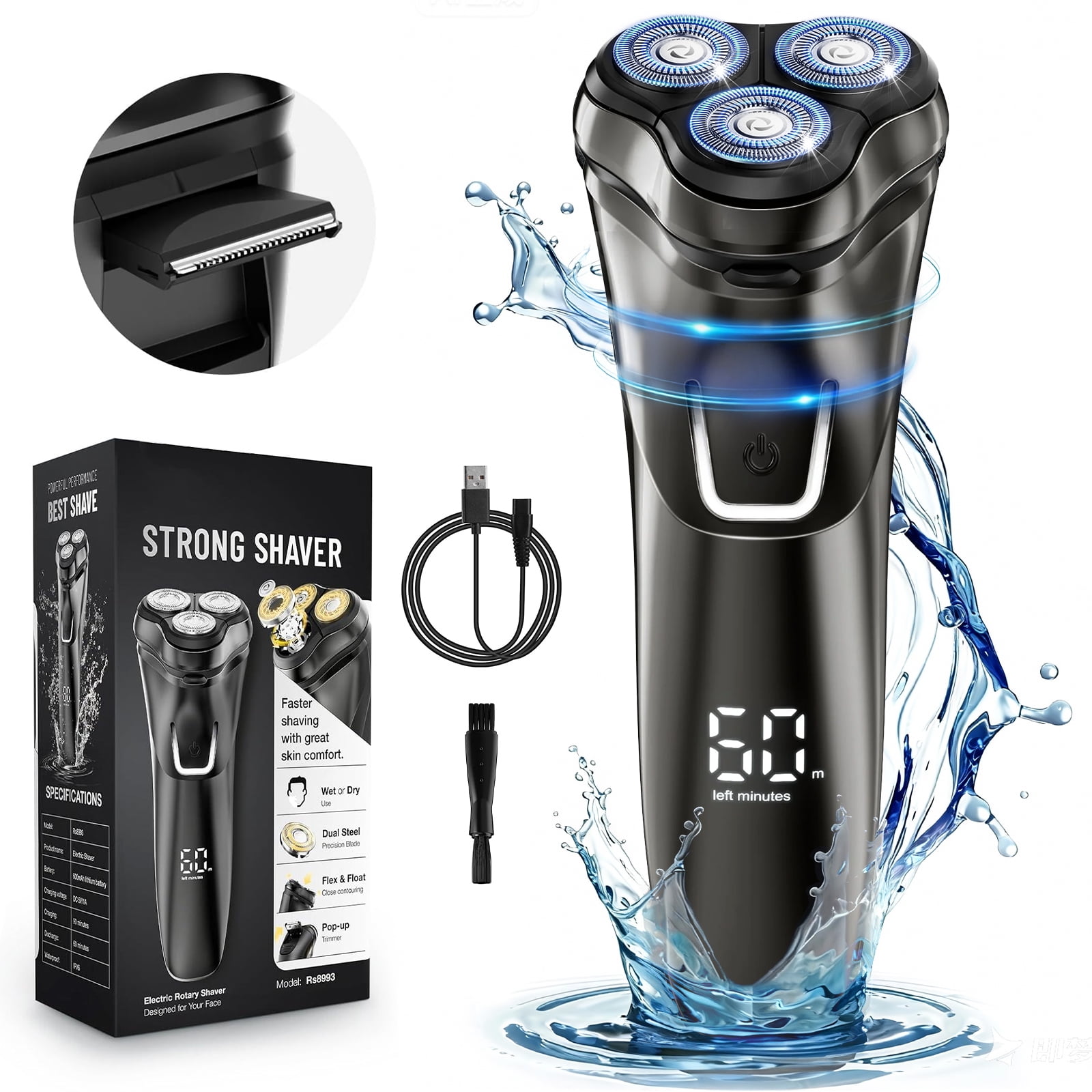 Braun Series 8 8417s Electric Razor: Men's Rechargeable Wet Dry