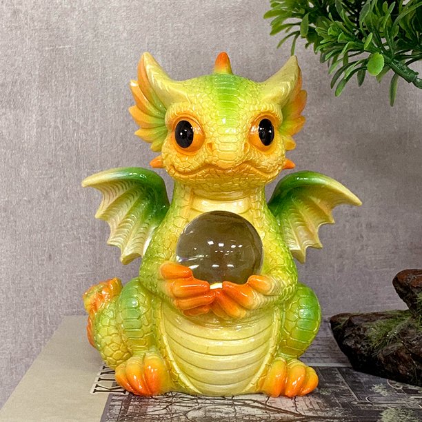 Dragon Statues Lighting Ball Mini Dragon Figurine Cute Handmade Desk