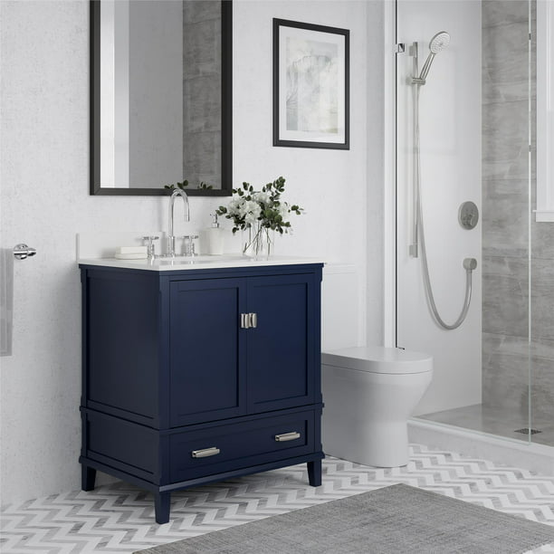 Bathroom Vanity With Sink Navy Blue, Balvin 21 Single Bathroom Vanity Set