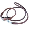 thumbnail image 3 of Genuine Leather Round Circle Rolled Dog Collar with Leash 4ft for Medium Large Pet sz M: Neck 12" - 16", 3 of 5