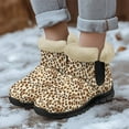thumbnail image 4 of CHAQLIN Casual Winter Hiking Boots for Women Womens Leopard Print Outdoor Snow Ankle Boots Waterproof Lightweight Fur Lined Walking Hiking Shoes, 4 of 9