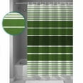 thumbnail image 3 of Extra Long Shower Curtain 72x84 Inch, Forest Green Ombre Stripe Shower Curtain Waterproof Bathroom Decor Farmhouse Striped Gradient Fabric Bath Curtain Set Accessories with Hooks, 3 of 6