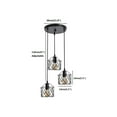 Garwarm Industrial 3-Light Pendant Light, Adjustable Flush Mount Ceiling Lighting for Kitchen Island Living Room Bedroom Hallway, Vintage Hanging Pendant Lights Fixture with Metal Cage Shade, Black