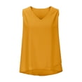 thumbnail image 4 of Women Tops under $5! Cagogo Womens Tank Tops V Neck Dressy Casual Summer Flowy Sleeveless Camisole Chiffon Blouses Basic Shirts Beach Vacation Fashion Clothes Outfits, 4 of 9
