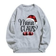 thumbnail image 3 of Haut de Noël Contigoes pour Femmes, T-Shirt à Manches Longues et Col Rond pour Femme à la Mode, Blouse Ample Imprimée/gris, (TTTG), 3 of 3
