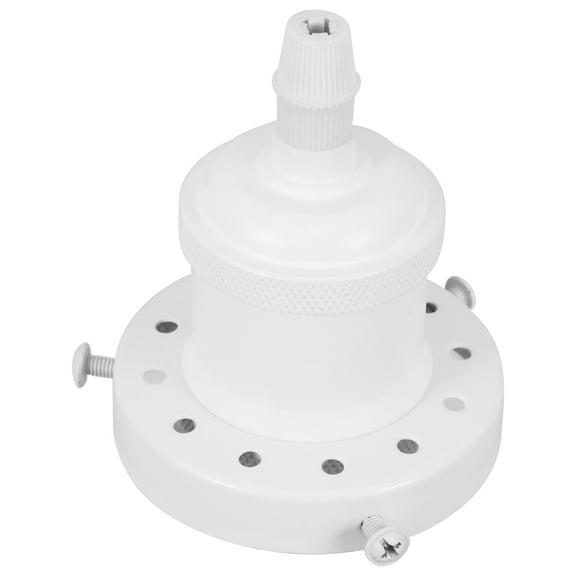WASHWEPE 1Pack Lamp Base in White Aluminium with Round Base and Threaded Socket 3.5x2.8x2.8in