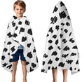 thumbnail image 3 of White and Black Of Leopard Print Hooded Bath Towel，50"x30" for Ages 3 To 12 Kids, Quick Dry Lightweight Soft Microfiber Hood Beach Towel Cover Up for Kids, 3 of 7
