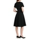 thumbnail image 3 of INSPIRE CHIC Vestido A-Line Elegante para Mujeres con Cuello Redondo, Decoración de Perlas, Manga Corta, Vestido de Trabajo y Cóctel, Corte Acampanado, XL Negro, 3 of 4
