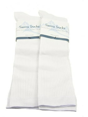 Sierra Socks Big Girls' School Uniform Knee-Hi Rib 2 Pair Pack Socks 2326 (Sock Size Large (9-11) Shoe Size 4-10, White)