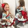 thumbnail image 3 of Christmas Toddler Kid Baby Girl XMAS Flared Party Santa Swing Dress Clothes 2-6T, 3 of 5