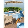 thumbnail image 6 of 52x70 Inch Outdoor Tablecloth with Umbrella Hole Zipper Rectangle Farm Marble Rectangular Tablecloths Outside Waterproof Ombre Blue White Marble Crack Art Patio Table Cloth Cover for Picnic Party, 6 of 8