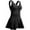 Black, variant on Summer Mae Women's Plus-Size Flower Printing Shaping Body One Piece Swim Dresses Swimsuit