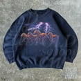 thumbnail image 4 of Thunder Horses Sweatshirt | Vintage Lightning Wild Mustang Pullover, 4 of 6
