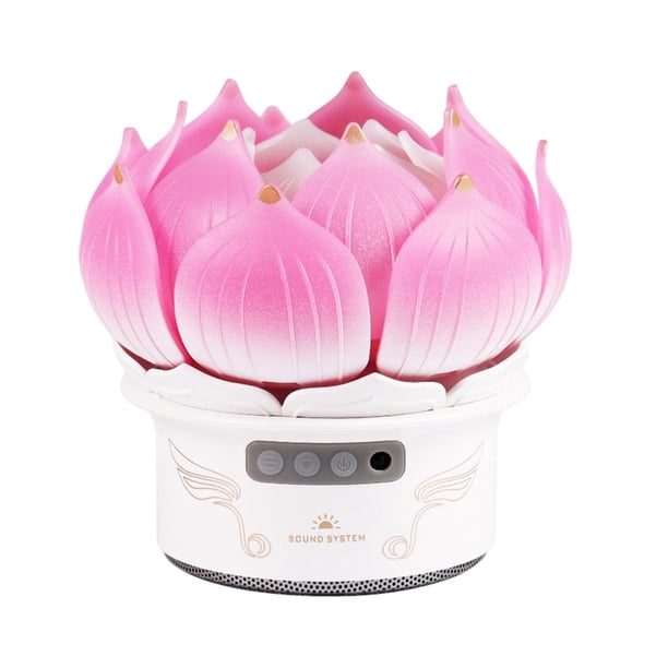 Luz en forma de loto, regulable, recargable, compatible con Bluetooth para fiestas de chicas. Rosado