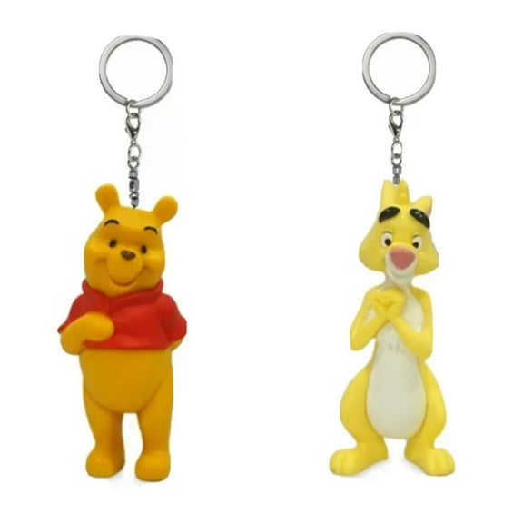 Yellow Rabbit & Pooh PVC Key Ring Keychain Figure Disney Figurine Charm Ornament New