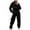 Black, variant on Fashion Two Piece Sets for Women Casual Fleece Long Sleeve Plus Size Hoodie Trousers Sports Suit Presents for Womens