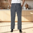 thumbnail image 2 of Yuanlong Men Pants Stripe Print Elastic Waist Straight Wide Leg Trousers Loose Fit Work Attire Men'S Pants With Pockets, 2 of 8