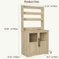 thumbnail image 3 of Huisuilinss Microwave Stand Bakers Rack With Cabinet,Wood Bakers Rack Cabinet With Power Outlet,2 Glass Doors,Thickened Counter,Microwave Oven Stand,Kitchen Utility Storage Shelf, 3 of 7