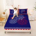 thumbnail image 3 of Manfei Stars Fireworks Bed Sheets, Independence Day Full Size Sheets, Red White Blue, Navy Reversible 4-Piece (1 Flat Sheet, 1 Fitted Sheet and 2 Pillowcases), 3 of 6