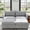 Grey, variant on Modern Loveseat Sofa with Deep Seat & Storage Ottoman,Chenille Chaise Longue Sofa Bed for Small Spaces,Living Room,Bedroom,Antique Blue