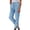 Blue #123, variant on Women's Summer Casual Linen Pants Straight Leg Petite Pants Drawstring Elastic Waist Palazzo Pants with Pockets White S