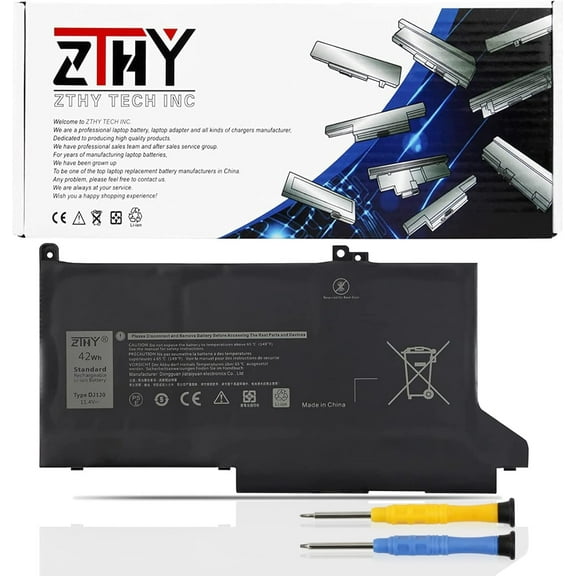 DJ1J0 42Wh 3-Cell Laptop Battery for Dell Latitude 12 7280 7290 E7280 E7290 13 7380 7390 E7380 E7390 14 7480 7490 E7480