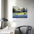 thumbnail image 4 of Patifu Farmhouse Canvas Wall Art Farm Cow Landscape Picture Modern Village Nature Painting Artwork Vintage Barn Green Blue Large  for Living Room Bedroom Bathroom Home Office Wall Decor 20x16in, 4 of 6