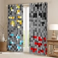thumbnail image 3 of Homewish Pixelate Miner Chid Black Out Curtains, Cartoon Square Rectangle Curtains Pack of 2 (42x63 Each), Vintage Game Lover Bedroom Curtains, Window Curtains Home Decor, 3 of 6
