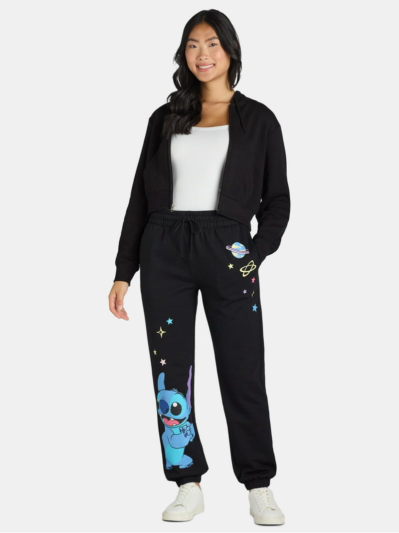 Disney Women's Stitch Graphic Joggers, 29 Inseam, Cotton
