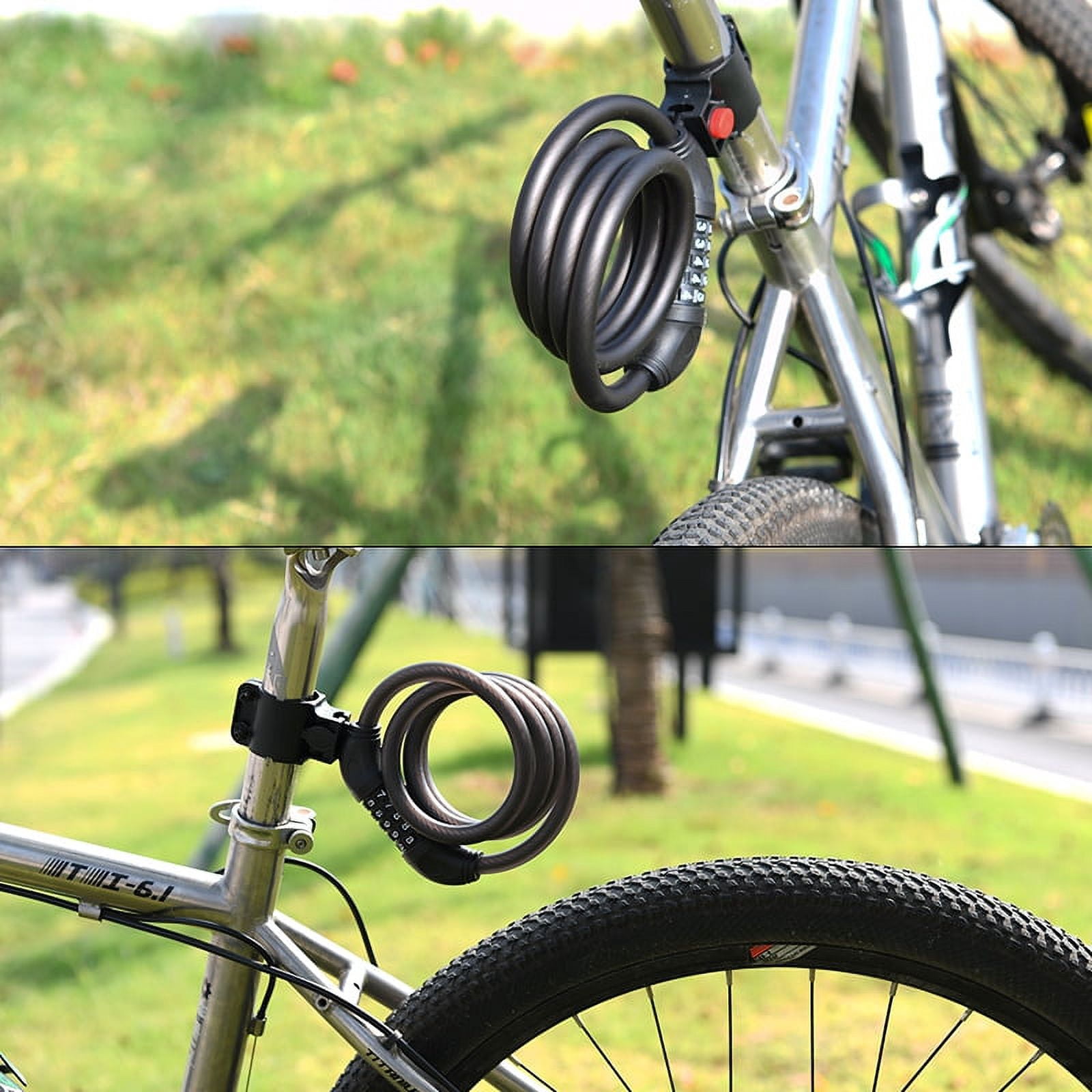 Vantana Bike Lock with Combination 6 ft Bicycle Lock Secure 5 Digit Resettable Cable Lock
