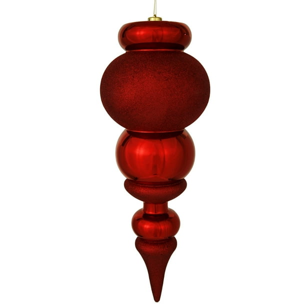 21.7" Large Red Shiny Shatterproof Finial Christmas Ornament Walmart