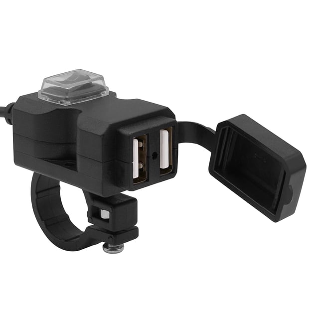 Cargador De Manillar De Motocicleta Resistente Al Agua De 12V Con Puerto Usb Dual, Adaptador De Fuente De Alimentación De 5V Y 3.1A Para Teléfono Móvil Kearding VI006787-00