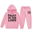 thumbnail image 3 of TGPMGRZ Boys Sweatpants Set 2 Piece Pullover Hoodie and Athletic Pants School Uniform Sweatsuits #A01 Pink, 6-7 Years, 3 of 3